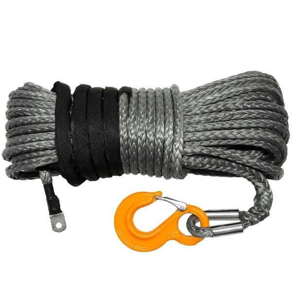 Winchmax Synthetic Winch Rope 30m x 12mm, Screw Fix. Competition Hook.