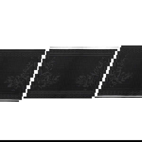 JVL Foliage Scraper Rubber Pin Patio Doormat, 45x120cm, Black