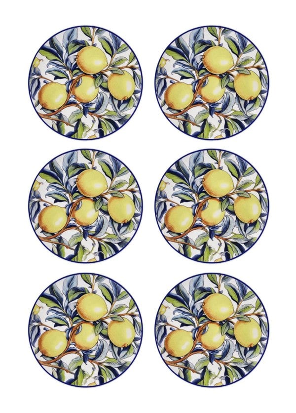 Rozi Odore Di Limone Collection Side Plates, Set of 6