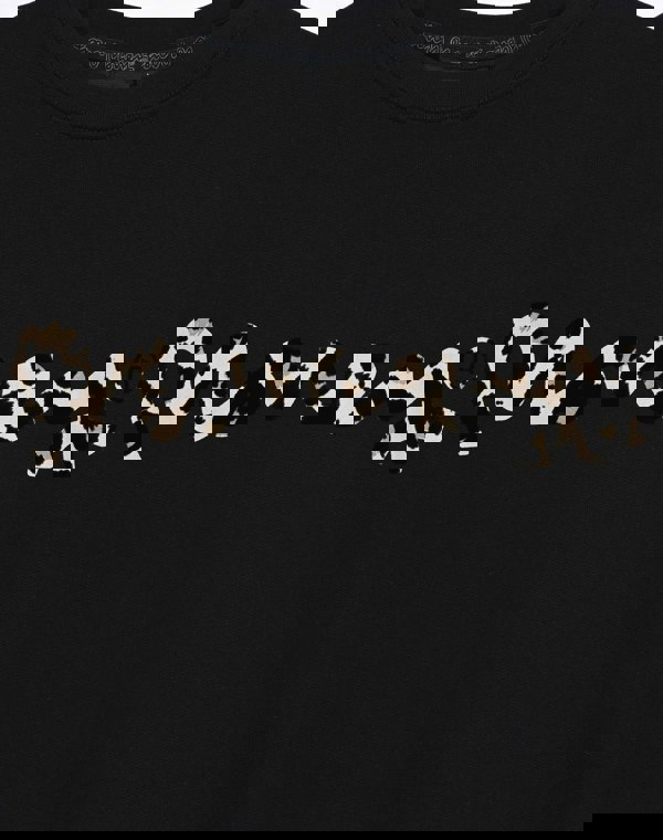 Money Sig Line Cheetah Crew Sweat Black