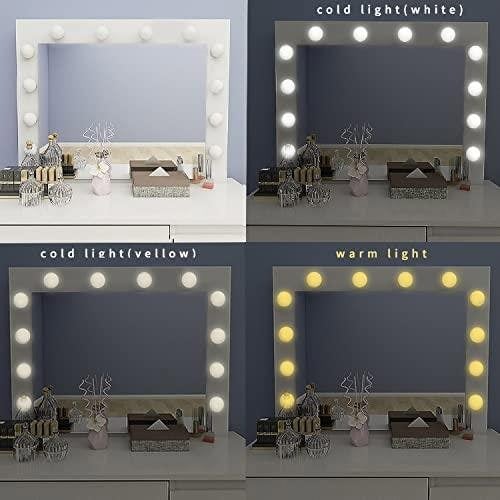 Kosy Koala Dressing Table with Mirror and Stool Makeup Vanity LED Bulbs Mirror Hollywood Table