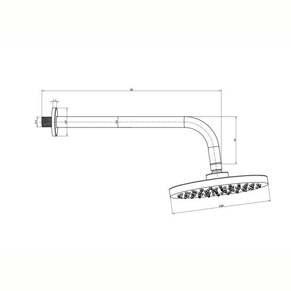 Flode Solna | RD Style 2 Funcs Conc Valve Shower Kit | Chrome