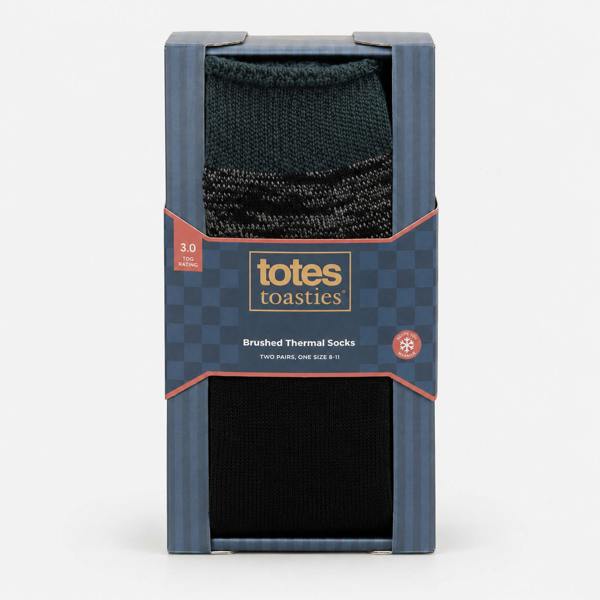 Totes TOG BRUSHED INSIDE THERMAL LINED SOCKS TWIN PACK Socks   in  Grey
