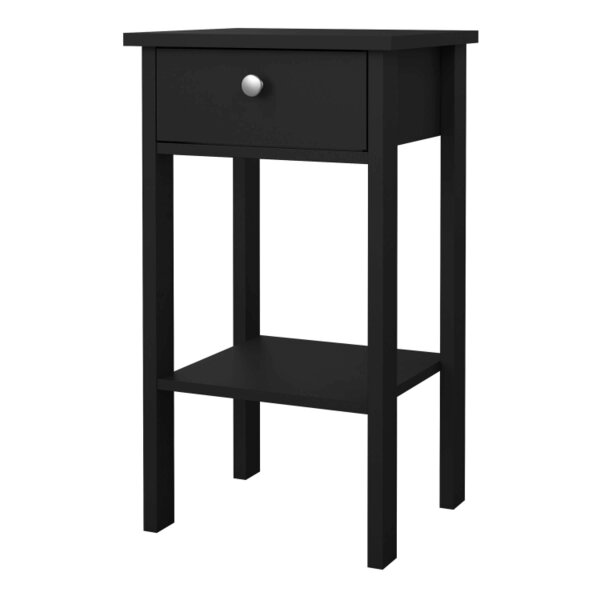 Wyld Haus Gossmere Matt Black Bedside Table 1 Drawer