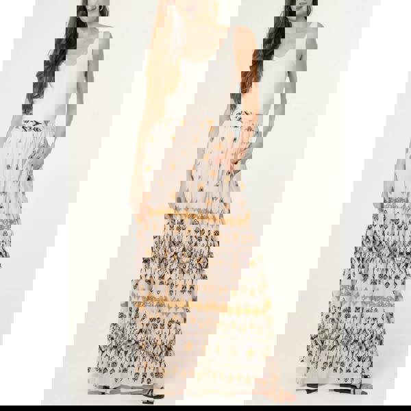 Blue Vanilla Embroidered Midi Skirt