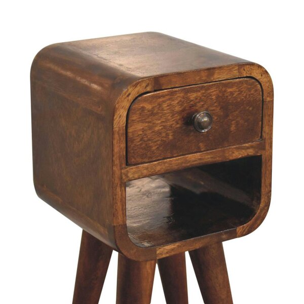 Wyld Haus Cagliari Small Chestnut Curve Lower Bedside Table