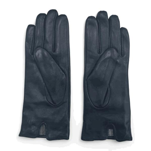 Women's Genuine Leather Decorative Buttons Gloves - Black - Infinity Leather - 5