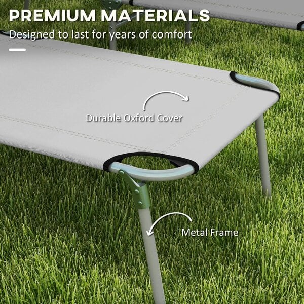 Bobobiy Outdoor Foldable Sun Lounger Set of 2, Light Grey