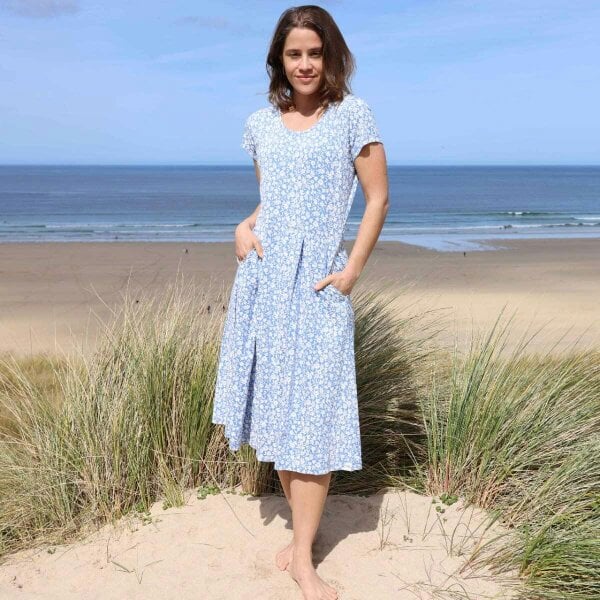 Lazy Jacks LJ523 - Printed Dress - Flora Blue