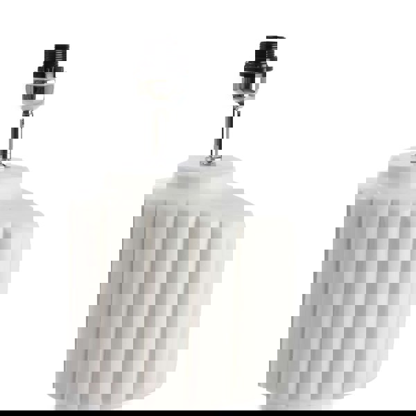 Ribbed Table Lamp in White