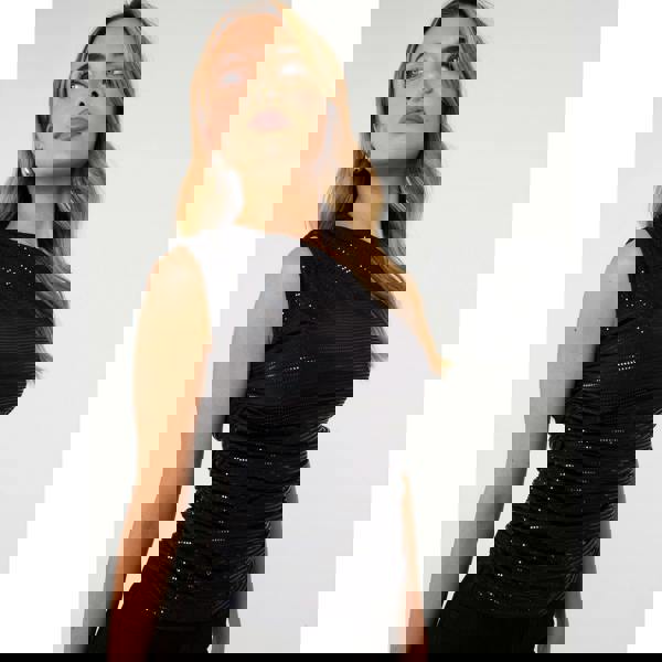 Pink Vanilla Twist Shoulder Disco Top