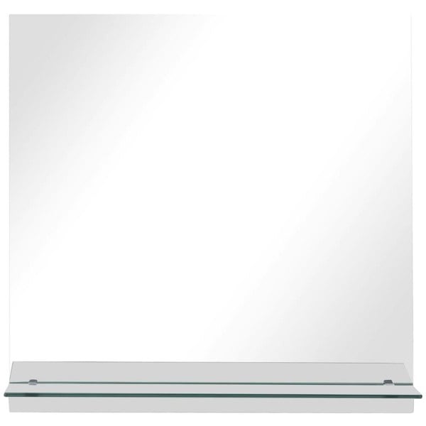 Berkfield Wall Mirror with Shelf 60x60 cm Tempered Glass