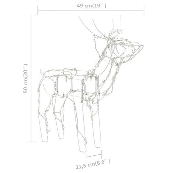 Berkfield 3 Piece Christmas Light Display Reindeers 229 LEDs