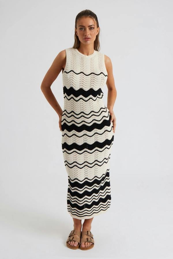 Urban Bliss Zig Zag Pointelle Midaxi Dress