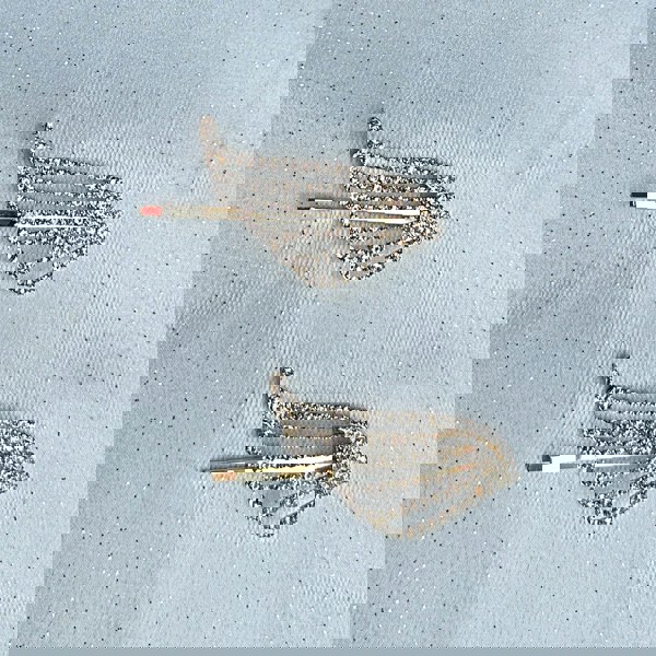 Gold hair slides set, art deco design, crystal embellishments, vintage inspired style, elegant decorative hair accessories
