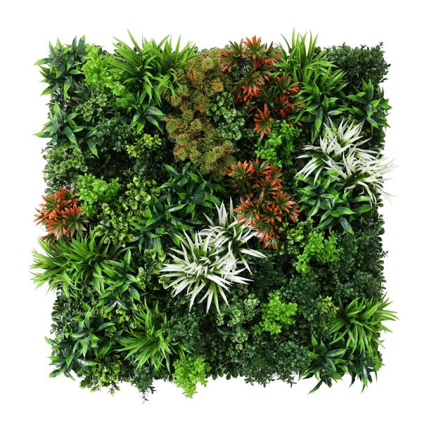 Luxury Artificial Plants Green Wall Panel 1m x 1m - Ember