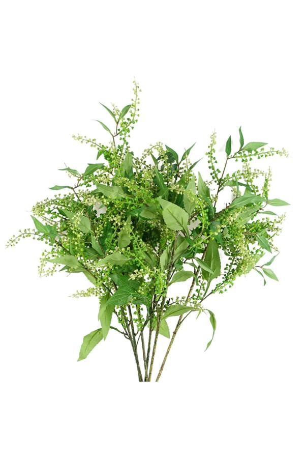 Dyzi Pack Of 6 Artificial Foliage Silk Leaf Stems