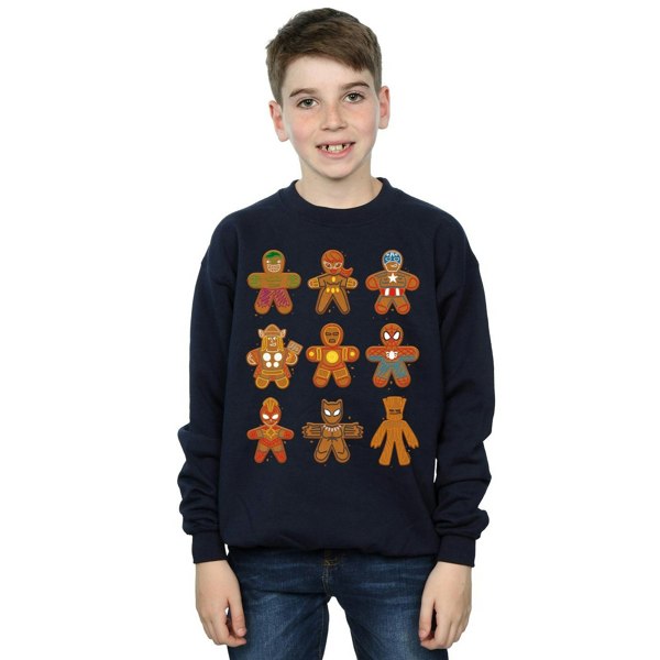 Marvel Boys Avengers Christmas Gingerbread Sweatshirt - Navy Blue