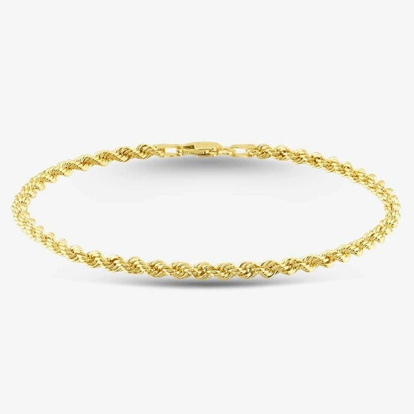 T. H. Baker 9ct Yellow Gold Rope Chain Bracelet HLRP-320-9Y-8.5