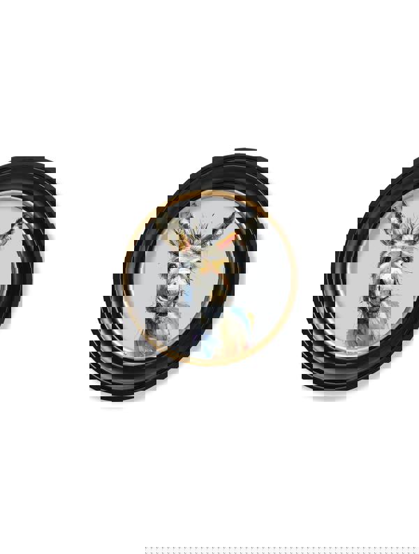 Exceptional Art Donkey Jack & Jennet Cosy Sketch - Oxford round frame