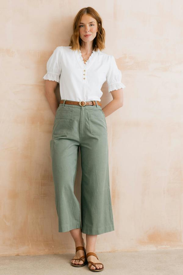 Lily & Me April Embroidered Trim Blouse White