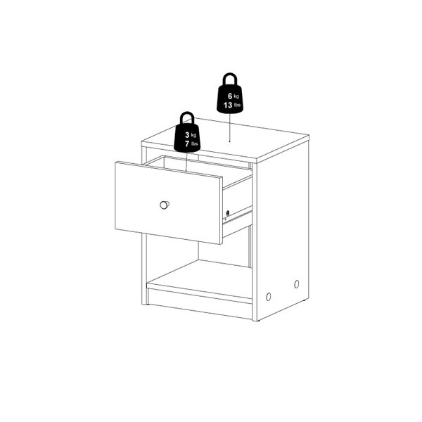 Wyld Haus Kaohsiung Dark Grey Bedside Table 1 Drawer