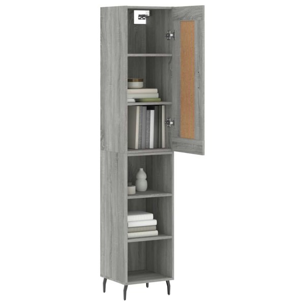 Berkfield Highboard Grey Sonoma 34.5x34x180 cm Engineered Wood