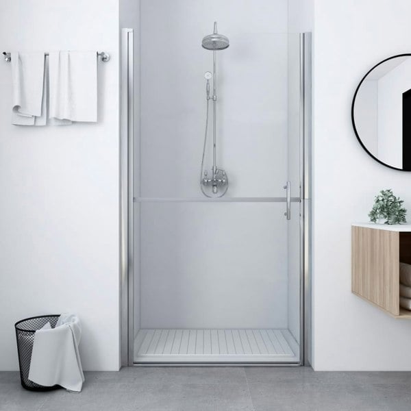 Berkfield Shower Door Tempered Glass 91x195 cm