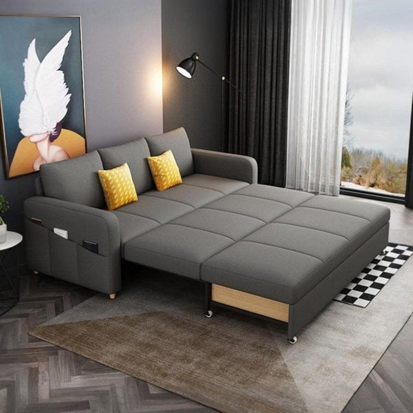 Gabriel Two Seater Sofa Bed, 2m Dark Grey For Display With Damage-Weilai Concept-Weilai Concept