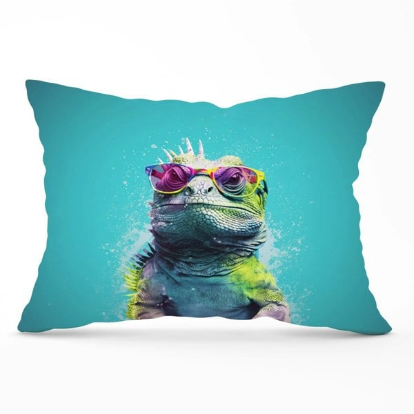 Warren Reed Inquisitive Splashart Iguana Cushions