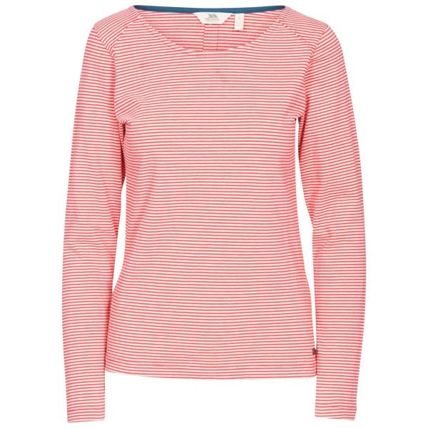 Trespass Womens/Ladies Caribou Casual Top - Hibiscus Red Stripe