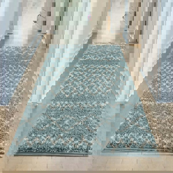 Moroccan shaggy rug rich texture and elegant design floor-heating compatible