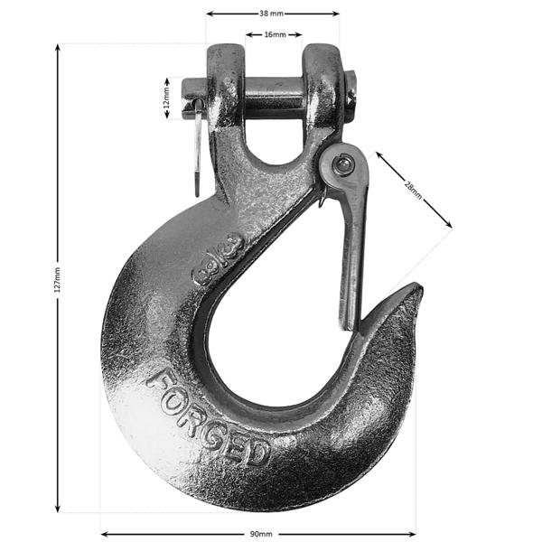 WINCHMAX Steel Rope 15m x 9.5mm, Hole Fix. 3/8 inch Clevis Hook. For winches up to 13,500lb