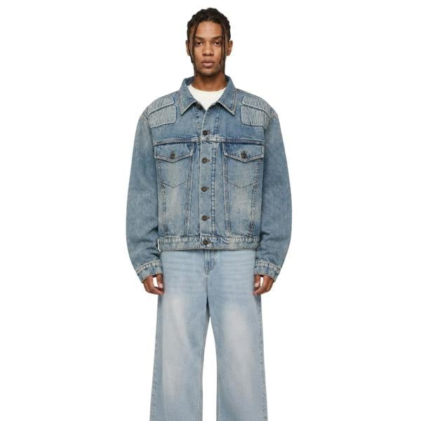 Boss Mens Little Rock Chest Pocket Denim Jacket - Turquoise/Aqua - 