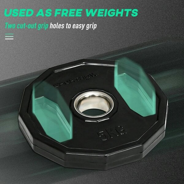 Bobobiy Olympic Weight Plates Set, Metal and Rubber Bumper Plates Weights Discs with 2"/5cm Holes, 2 x 5kg, Black