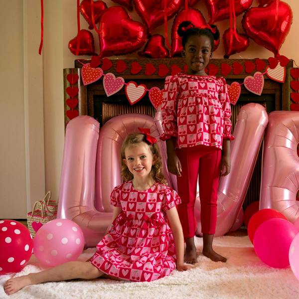 Rachel Riley Cherry Heart Bow Dress
