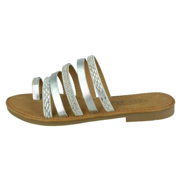 Spot On Ladies Spot On Flat Strappy Sandals F00262
