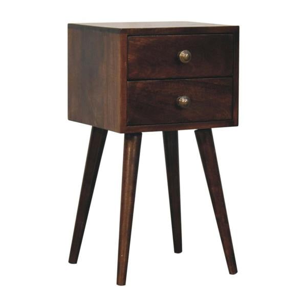 Artisan Furniture Solid Wood Mini 2 Drawer California Walnut Bedside