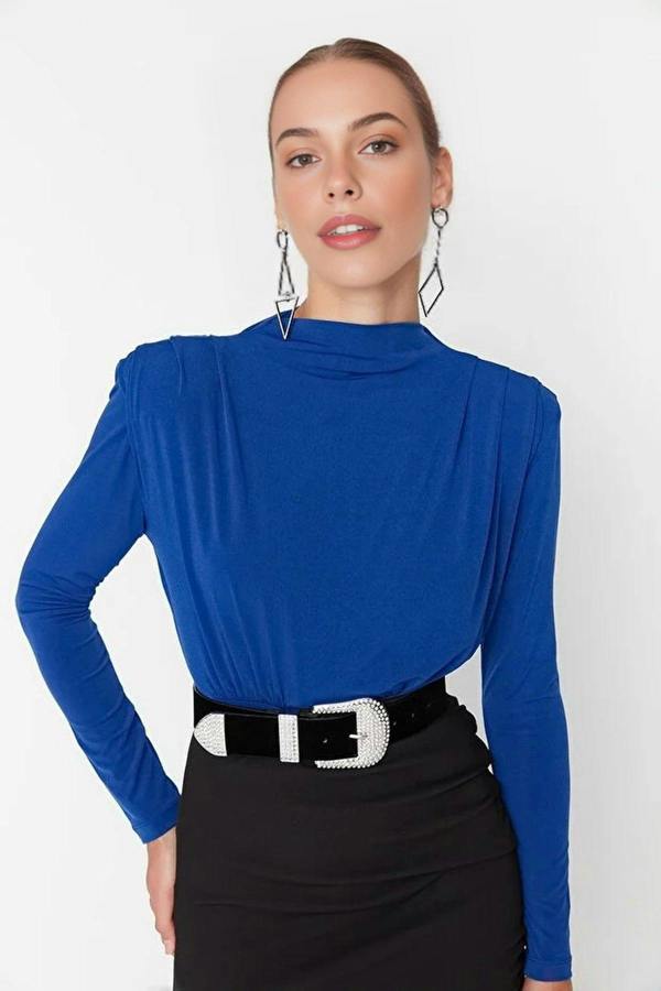 WOVCOR Knit Bodysuit with Drape Detail