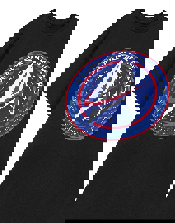 Star Trek Mens Black Starfleet Comand Short Sleeved T-Shirt