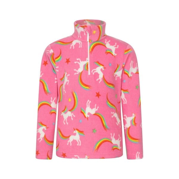 Mountain Warehouse Kids Printed Half Zip Fleece Top - Pink
