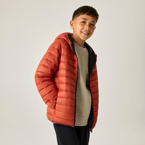 Regatta Kids Marizion Hooded Padded Jacket - Rooibos Tea/Black