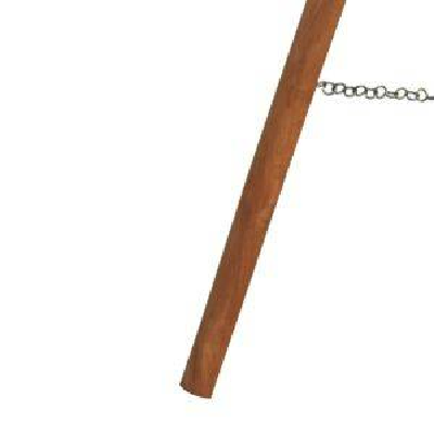 Wyld Haus Phuket Fixed Chrome and Teak Wood Tripod Floor Lamp