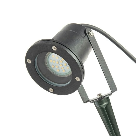 Happy Homewares Outdoor Garden 240v Spike Light in Matte Black with 50cm Cable