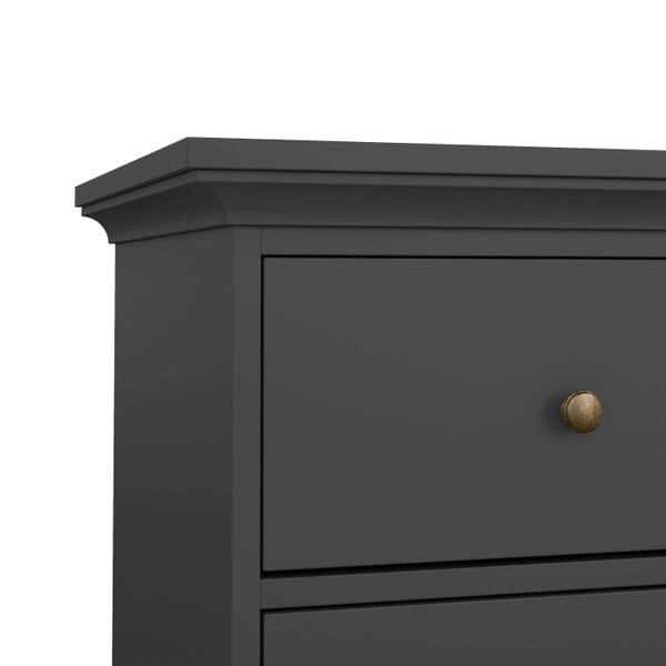 Wyld Haus Osaka Farmhouse Dark Grey Wide Wooden Chest 8 Drawers