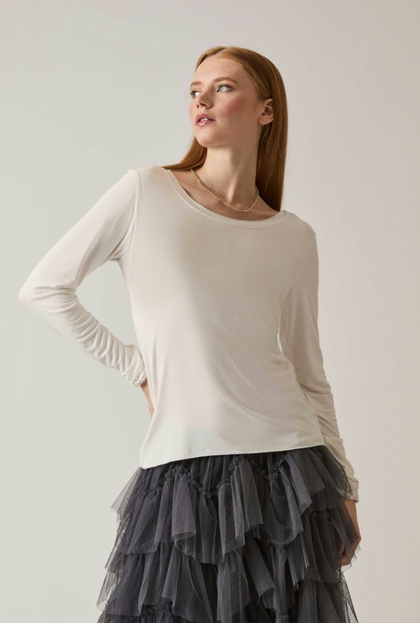 James Lakeland Long Sleeve White Top
