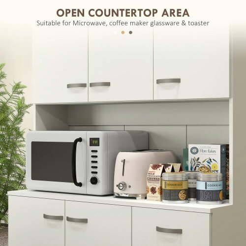 Wyld Haus Rasu 180cm Wooden White Freestanding Kitchen Pantry Storage Cabinet Pantry