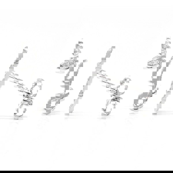 Say It With Winged Initial Earrings - Sterling Silver