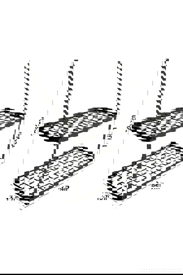 Living and Home 2 Tiers  Wall-Mounted Pan Rack Shelf Pot Holders Storage Drainer with 10 Hooks