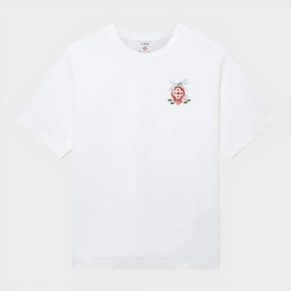 Casablanca Dragonfly Floral Printed Oversized T-Shirt White